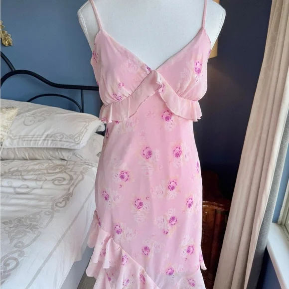 Pink Floral Ruffle Dress - Picture 5 of 15